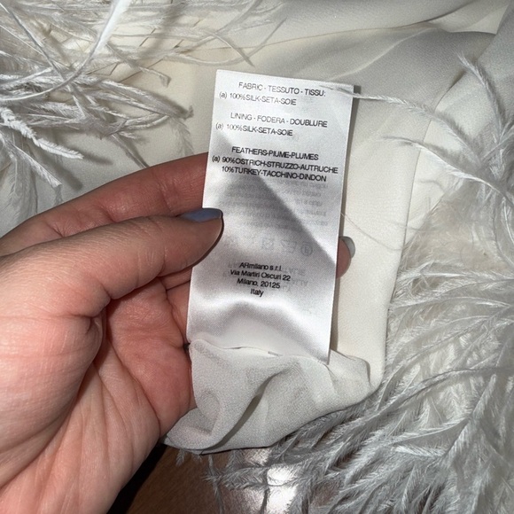 ALESSANDRA RICH Asymmetric feather-trimmed silk-satin gown 36 - Picture 5 of 14